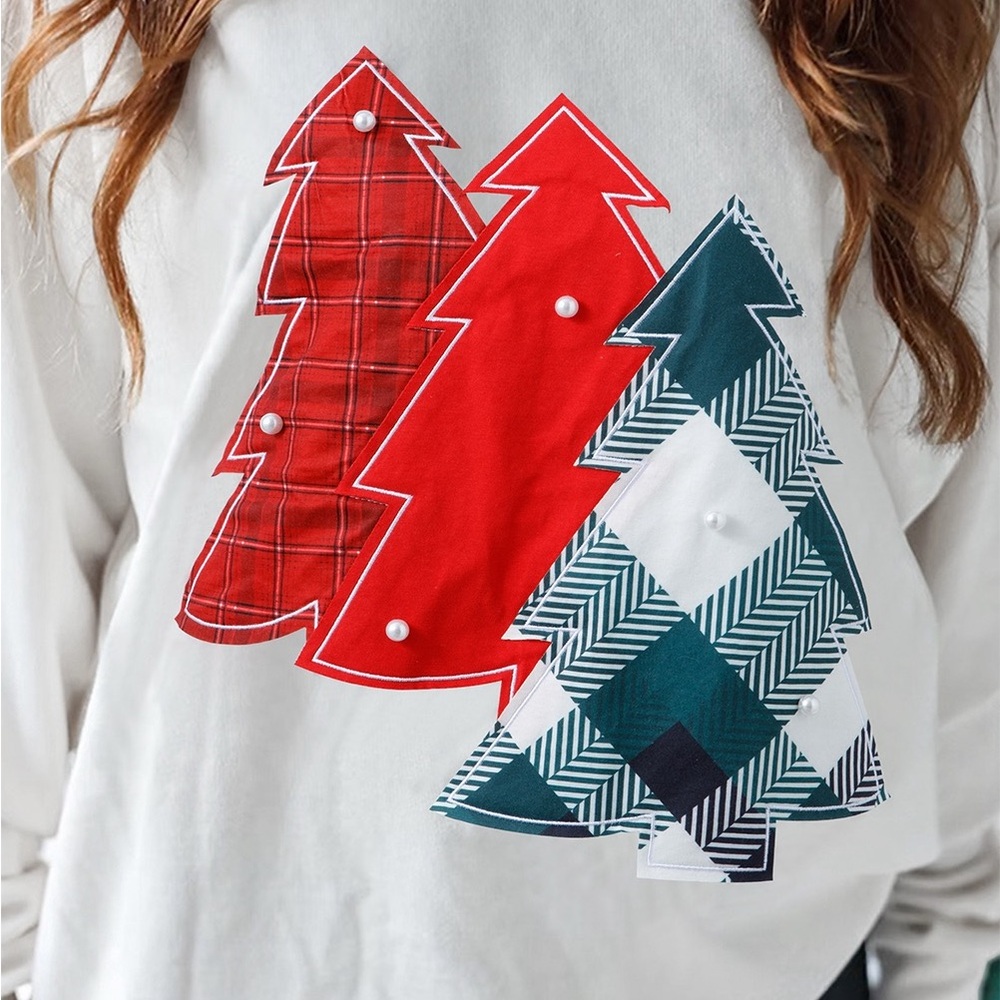 Festive Tree Pattern Sweatshirt - Picture 3 of 5